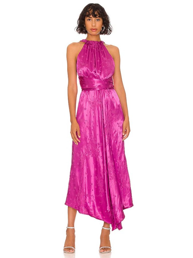 Sabina Musayev Juniper Midi Dress In Fuchsia Pink M Nwt $320